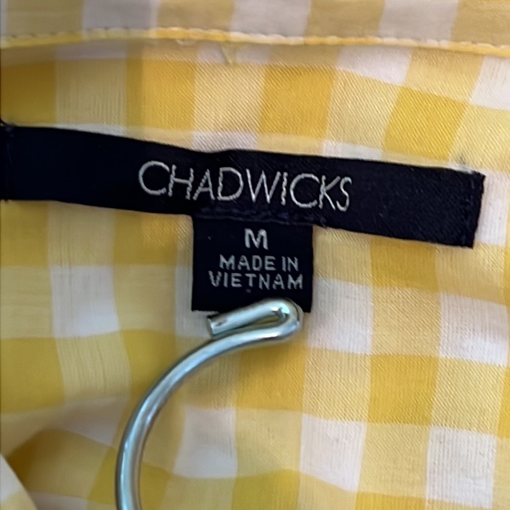 CHADWICKS Yellow Gingham 3/4 Sleeve Blouse - Picture 6 of 7
